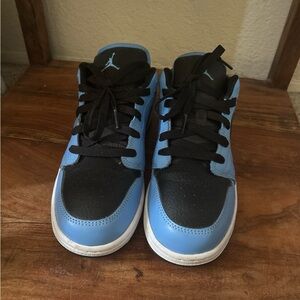 Jordan Black and Light Blue Sneakers